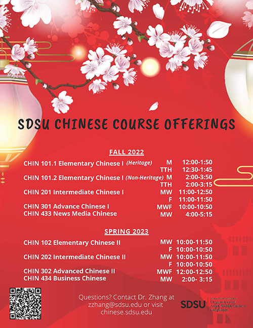 Chinese Courses 2022-2023