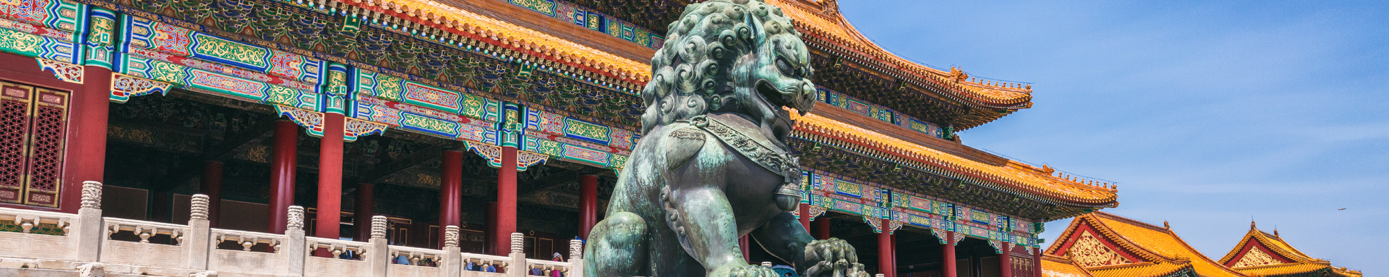 lion statue outside the Forbidden City, Beijing, China