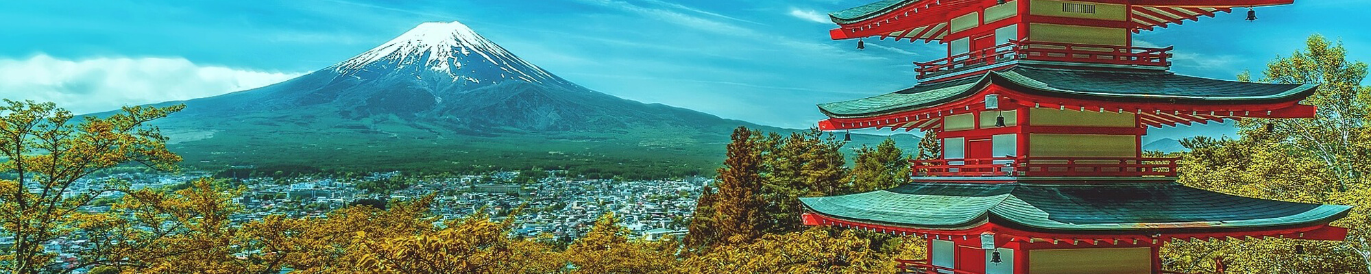 Japan- Pagoda with view of Mt. Fuji