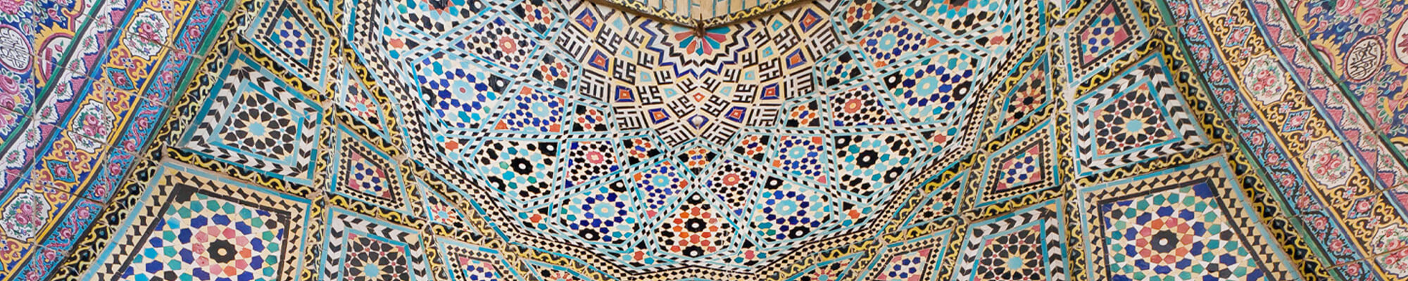 ersian patterns on tiled wall of mosque Nasir ol Molk with traditional artworks, Iran